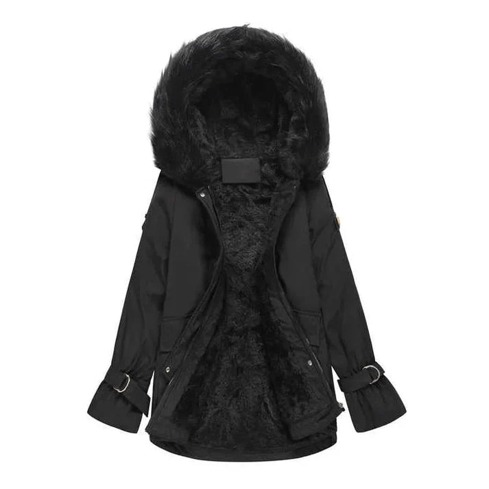 Parka Hiver Fourrure Manches Longues et Chaude