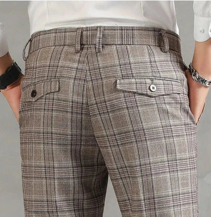 Pantalon Homme à Carreaux Confort Respirant et Taille Parfaite