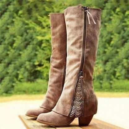Bottines Femme à Talon Haut Épais et Stable
