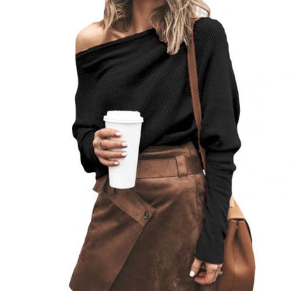 Pull Femme Rouge Col Décalé Élégant
