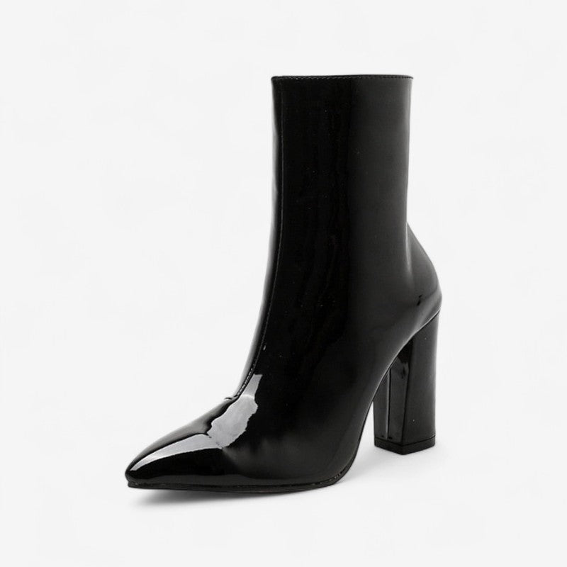 Bottines Femme Talons Plats à Bout Pointu Élégantes - PanierRoyale