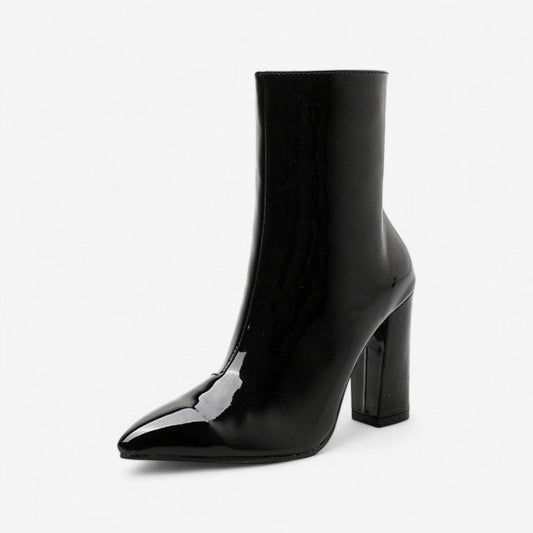 Bottines Femme Talons Plats à Bout Pointu Élégantes - PanierRoyale