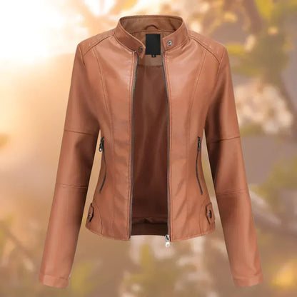 Veste Cuir Féminine Manches Longues Élégante