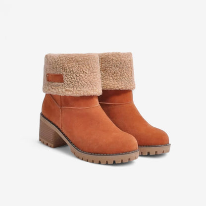 Bottines Hiver Chauffantes à Talon Haut avec Doublure Polaire
