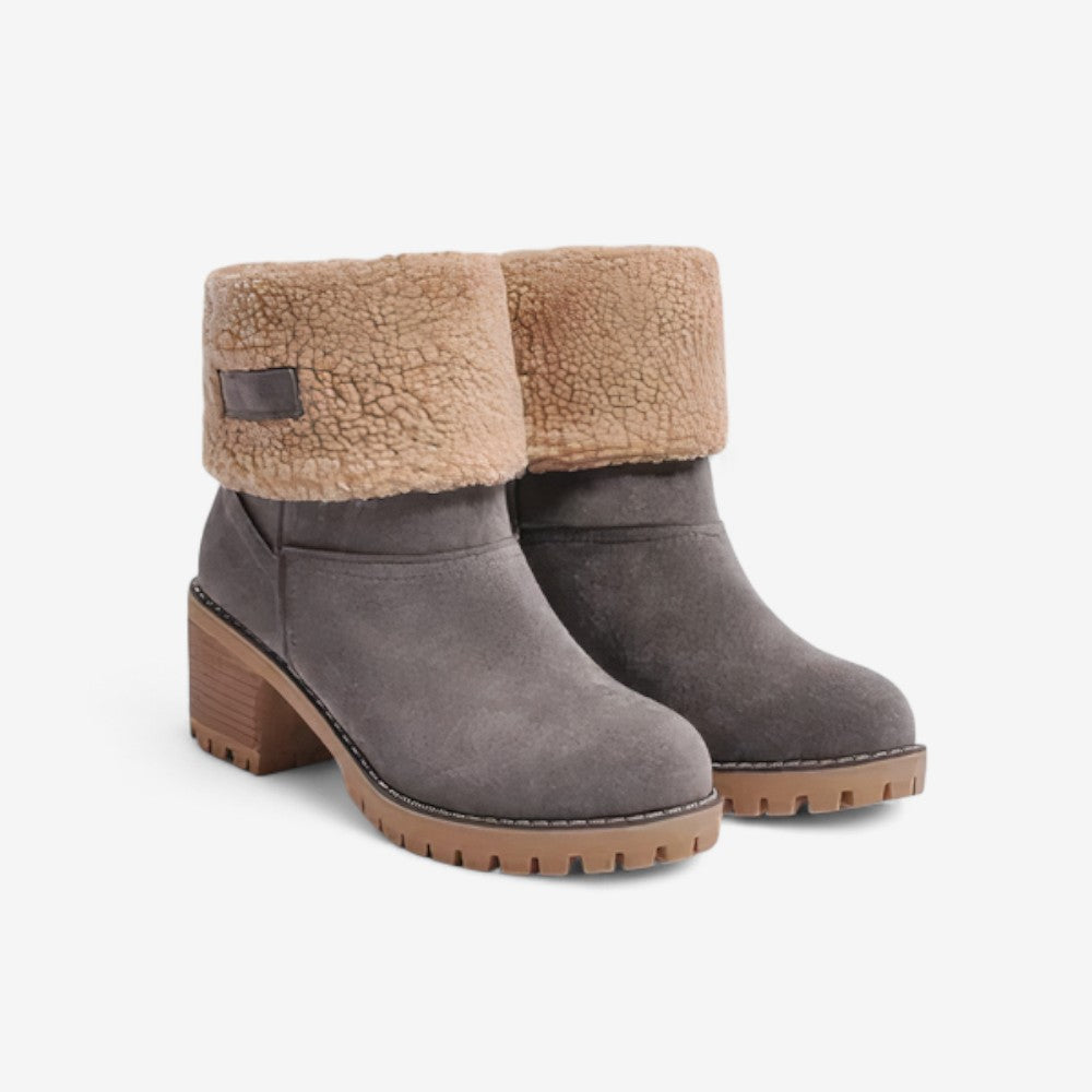 Bottines Hiver Chauffantes à Talon Haut avec Doublure Polaire