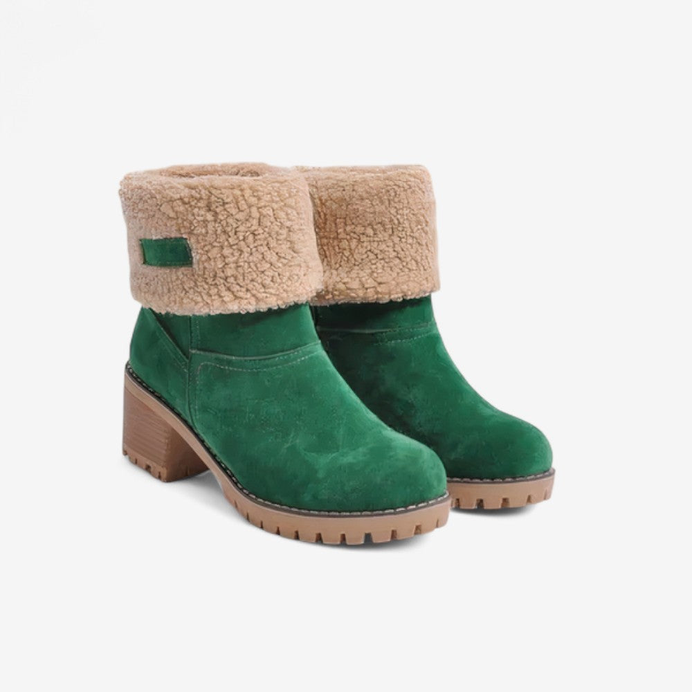 Bottines Hiver Chauffantes à Talon Haut avec Doublure Polaire