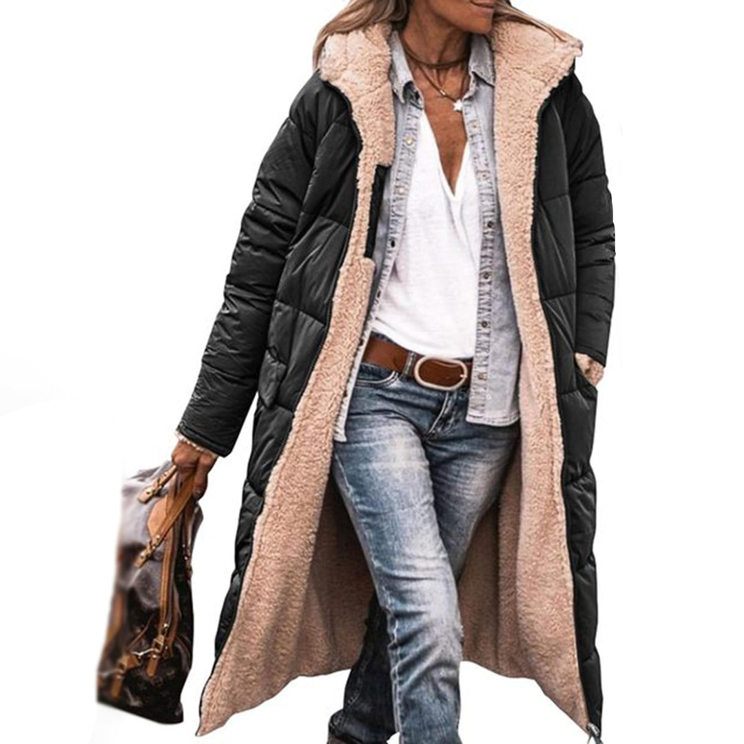 Manteau Femme Hiver Doublé avec Capuchon Chic - PanierRoyale