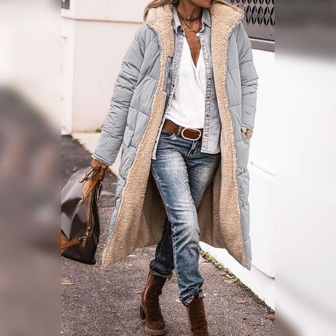Manteau Femme Hiver Doublé avec Capuchon Chic