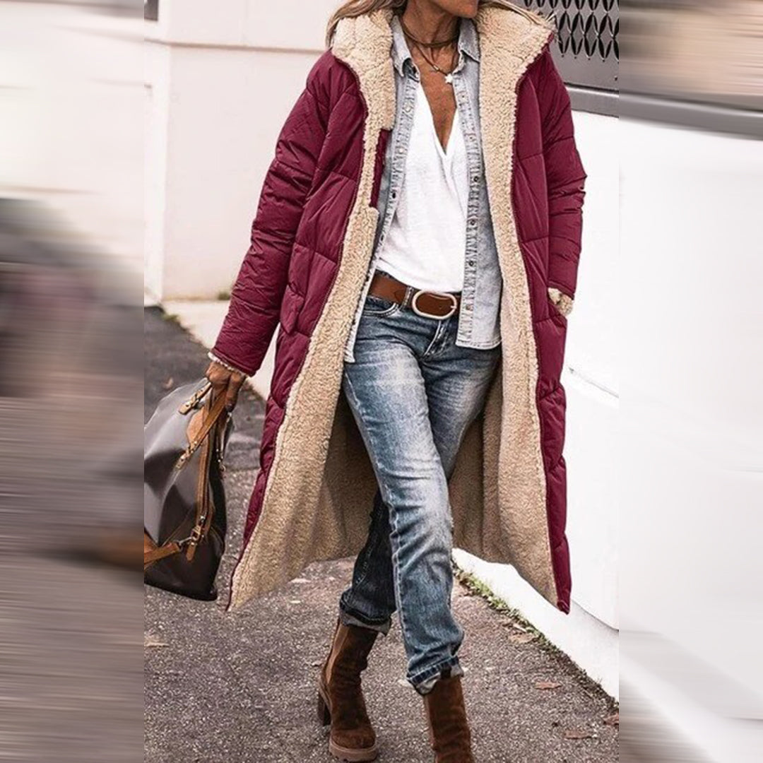 Manteau Femme Hiver Doublé avec Capuchon Chic