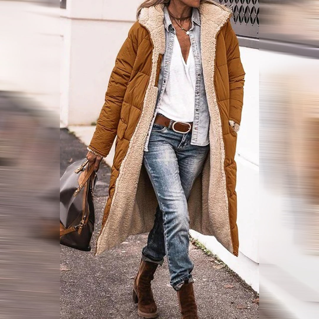 Manteau Femme Hiver Doublé avec Capuchon Chic