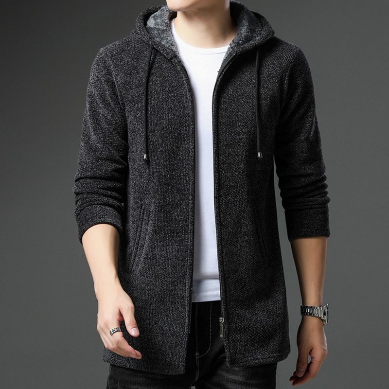 Pull en Maille Homme Doux et Chaud avec Doublure Polaire