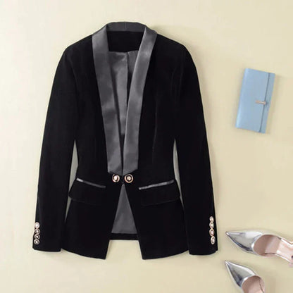 Blazer Femme Élégant Long Manches - PanierRoyale