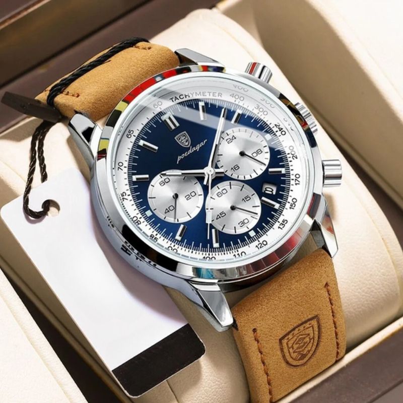 Montre Homme Chronographe Classique Cuir