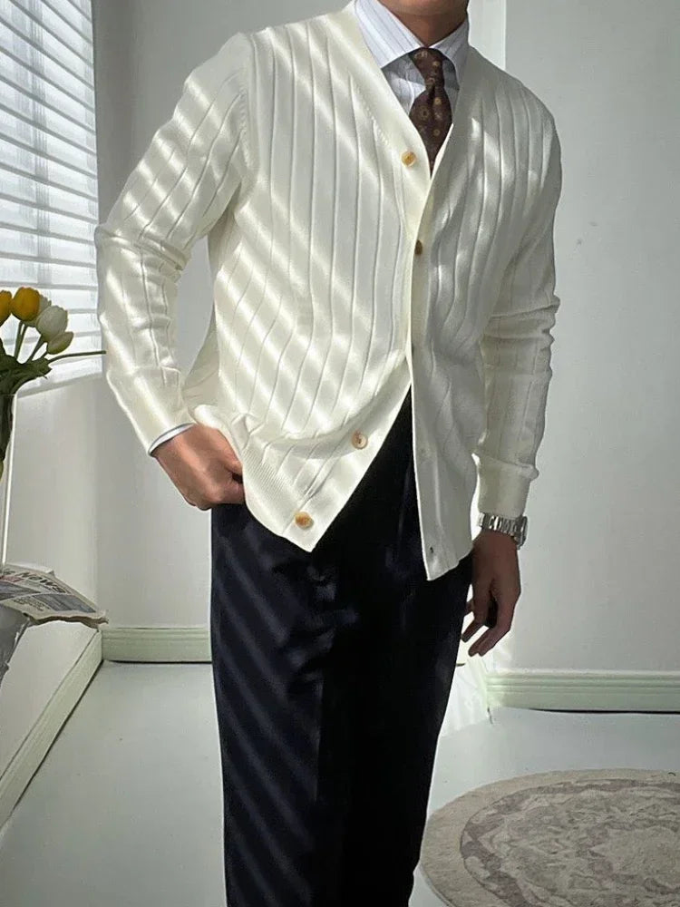 Pull Blanc V pour Homme Élégant et Confortable