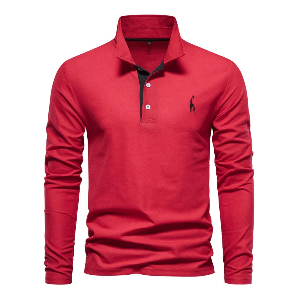 Polo homme pull à manches longues confortable - BerlinGlamour