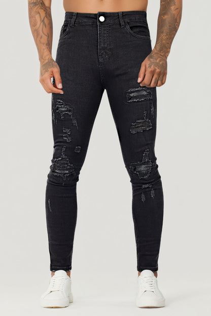Jean Skinny Noir Déchiré Homme