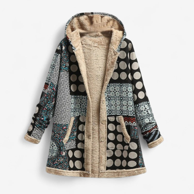Veste D'hiver Épaisse Capuche avec Imprimé Fashion