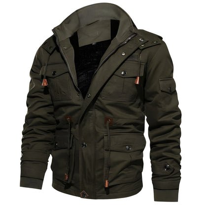 Veste Parka Homme Capuche avec Poches Multi et Manches Longues - PanierRoyale