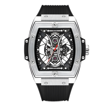 Montre Homme Élégante 45mm Noir Cuir