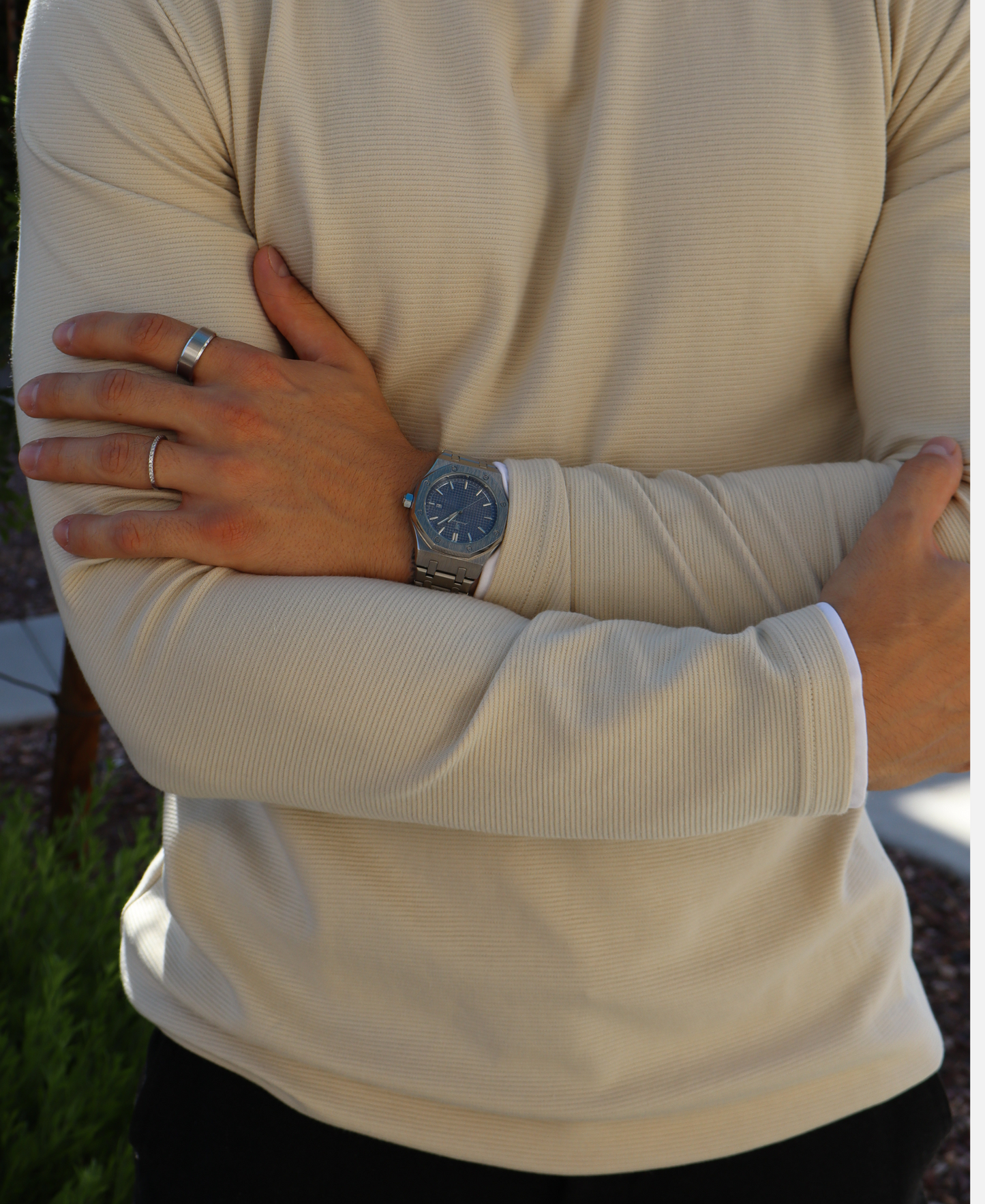 Montre Homme Élégante 41mm Boîtier Acier Inoxydable
