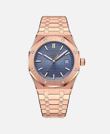 Montre Homme Élégante 41mm Boîtier Acier Inoxydable