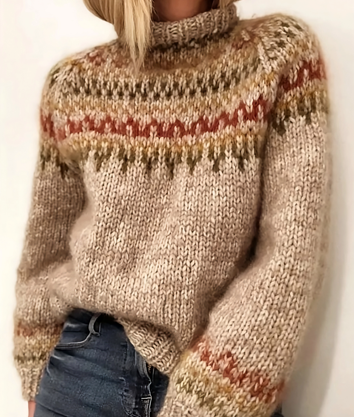 Pull à Col Roulé Femme Laine Islandaise Douce - BerlinGlamour