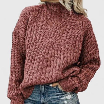 Pull femme côtelé hiver à manches longues