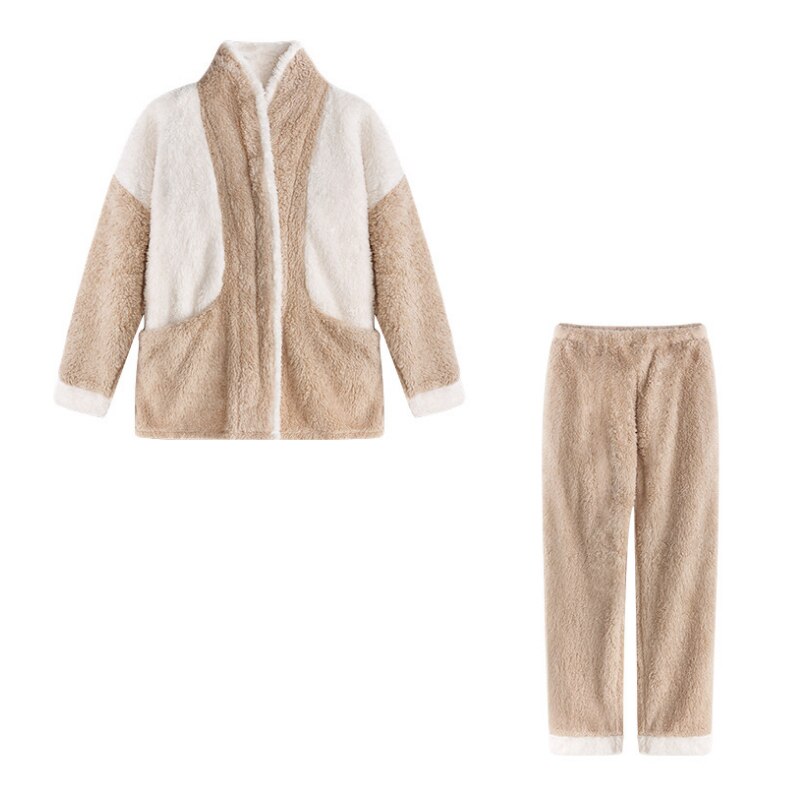 Pyjama Femme Hiver Chaud et Confortable à Manches Longues