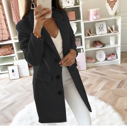 Manteau femme en laine rouge élégant