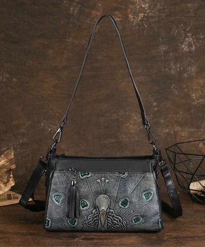 Sac à main cuir noir détail animalier luxe - EasyApparels