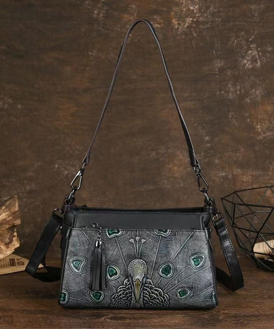 Sac à main cuir noir détail animalier luxe - EasyApparels