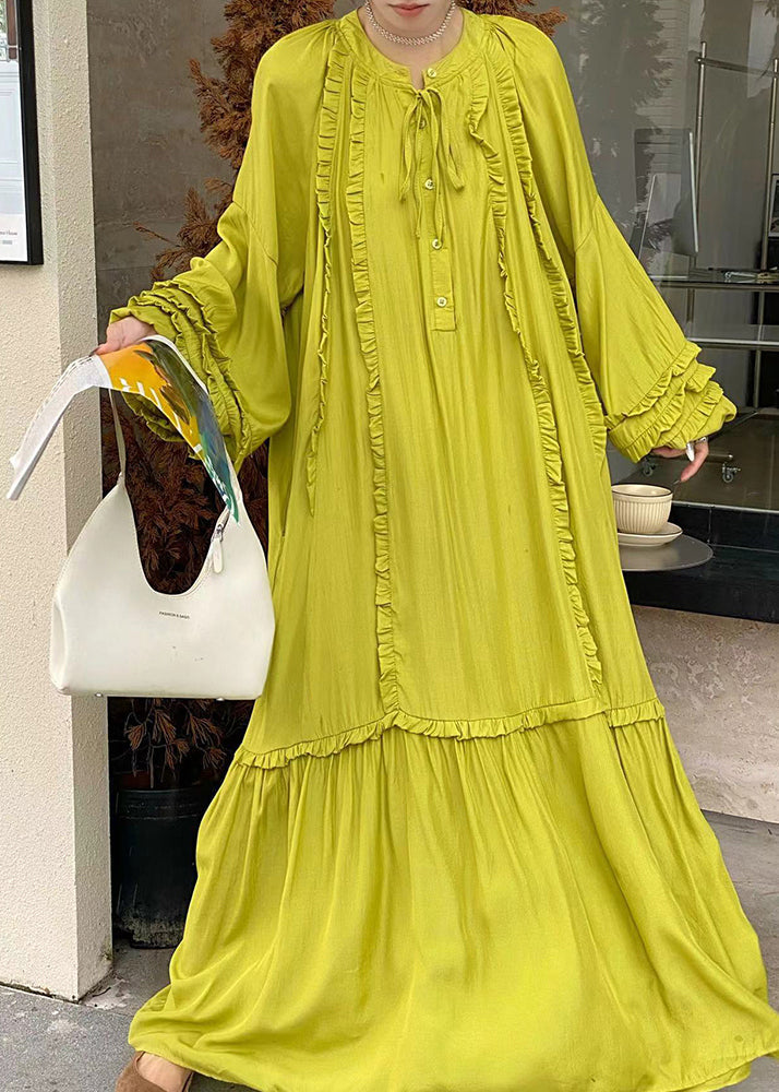 Gros peignoir vert fluo en coton pour automne - EasyApparels