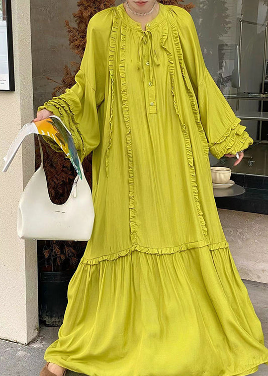Gros peignoir vert fluo en coton pour automne - EasyApparels