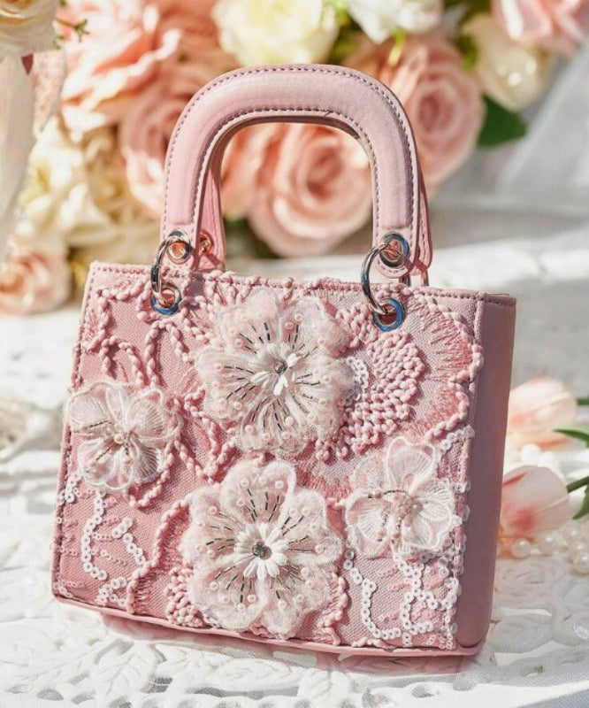 Small Pink Embroidered Floral Purse - EasyApparels