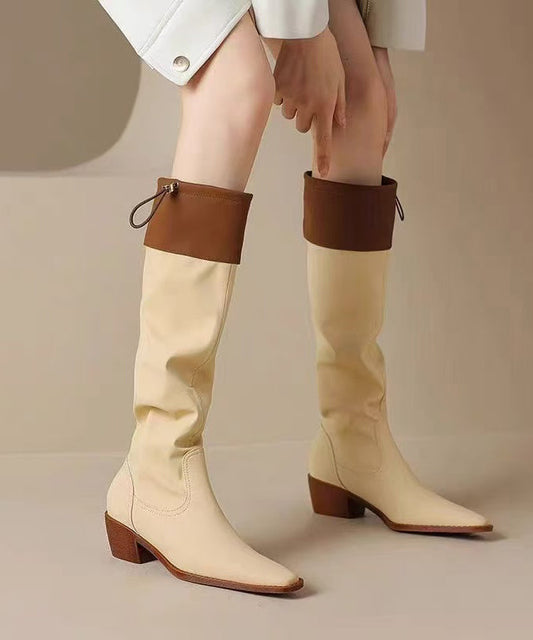 Chaussures en cuir épais à bout pointu, confectionnées main - EasyApparels