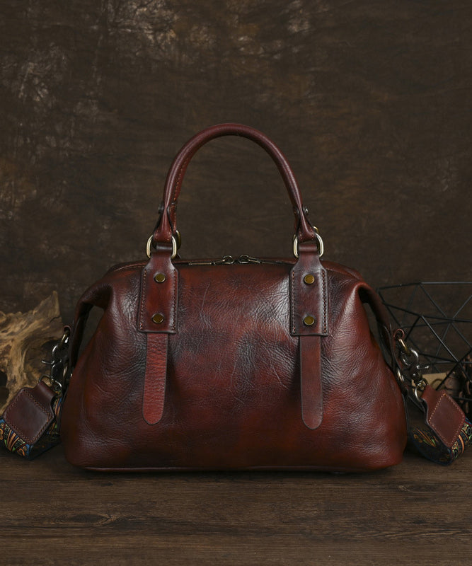 Large Leather Tote Bag Vintage Style - EasyApparels