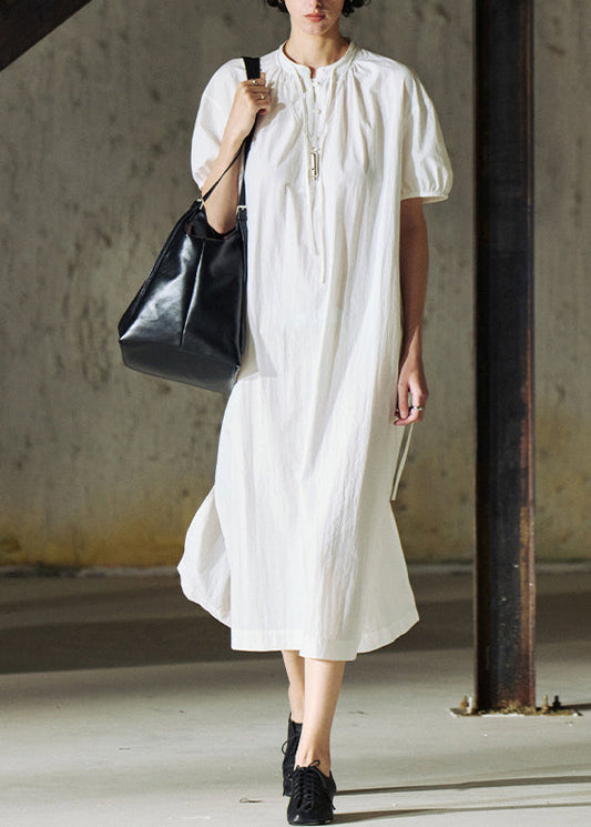 Robe d'été en coton blanc confortable et élégante - EasyApparels