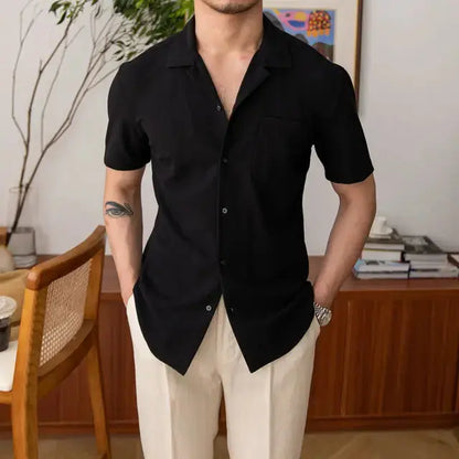 Chemise Homme Classique Manches Courtes Décontractée