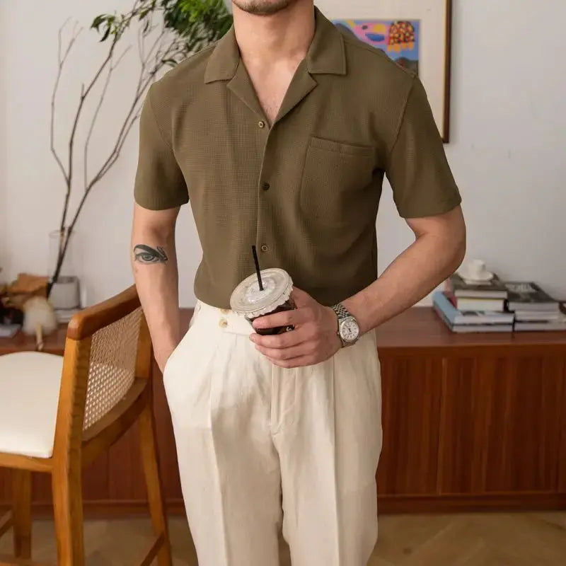 Chemise Homme Classique Manches Courtes Décontractée - BerlinGlamour