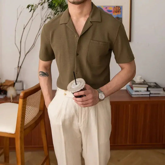 Chemise Homme Classique Manches Courtes Décontractée - BerlinGlamour
