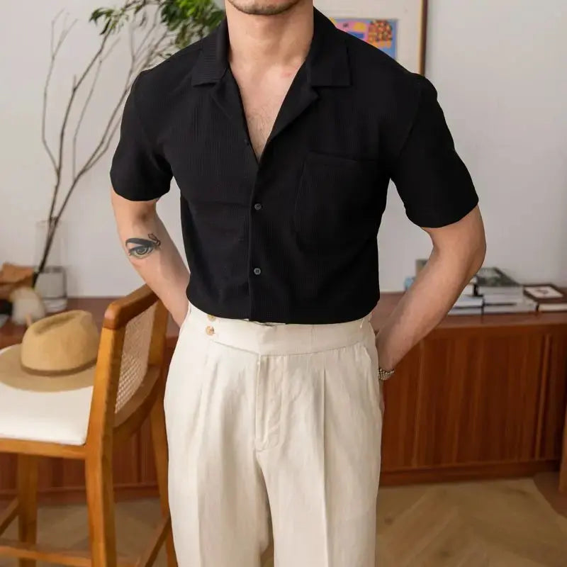 Chemise Homme Classique Manches Courtes Décontractée