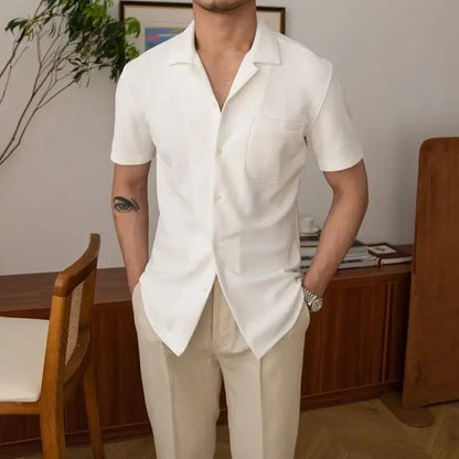 Chemise Homme Classique Manches Courtes Décontractée