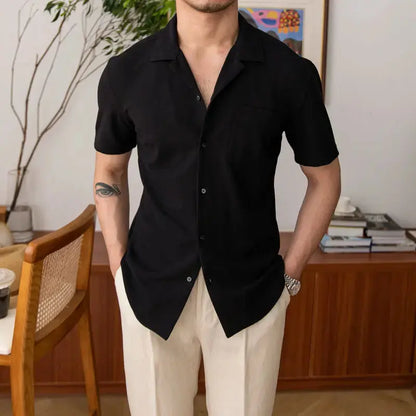 Chemise Homme Classique Manches Courtes Décontractée