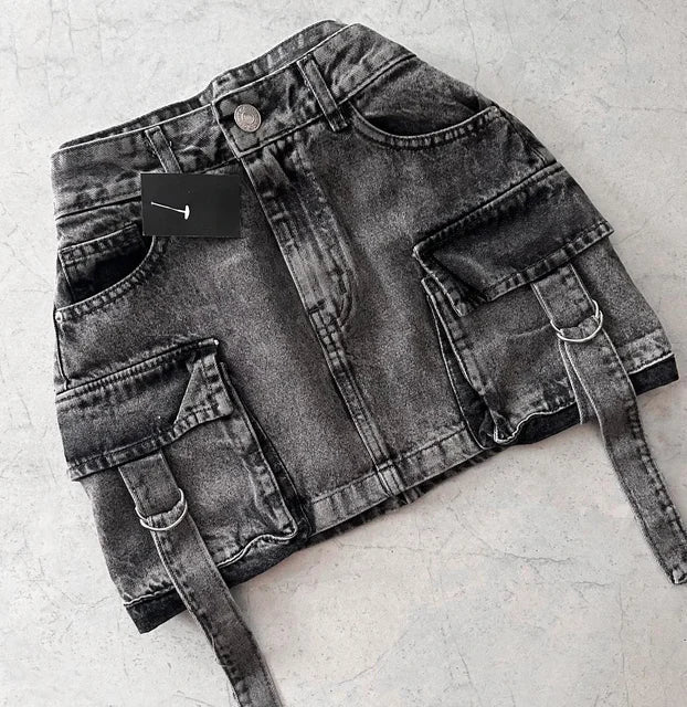 Jupe Jeans Taille Haute Élastique Femme - PanierRoyale