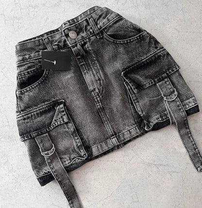 Jupe Jeans Taille Haute Élastique Femme - PanierRoyale