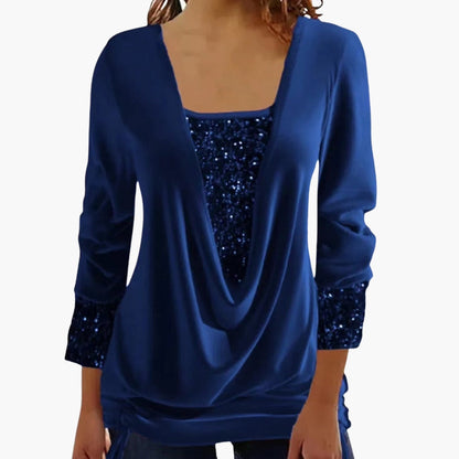 Corsage Femme Élégant Paillettes Scintillantes