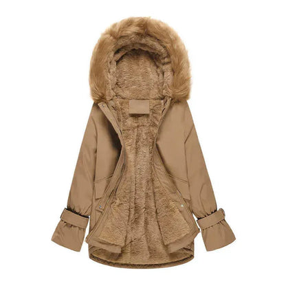 Parka Hiver Fourrure Manches Longues et Chaude