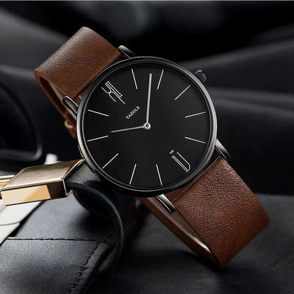 Montre Homme Classique Élégante en Cuir