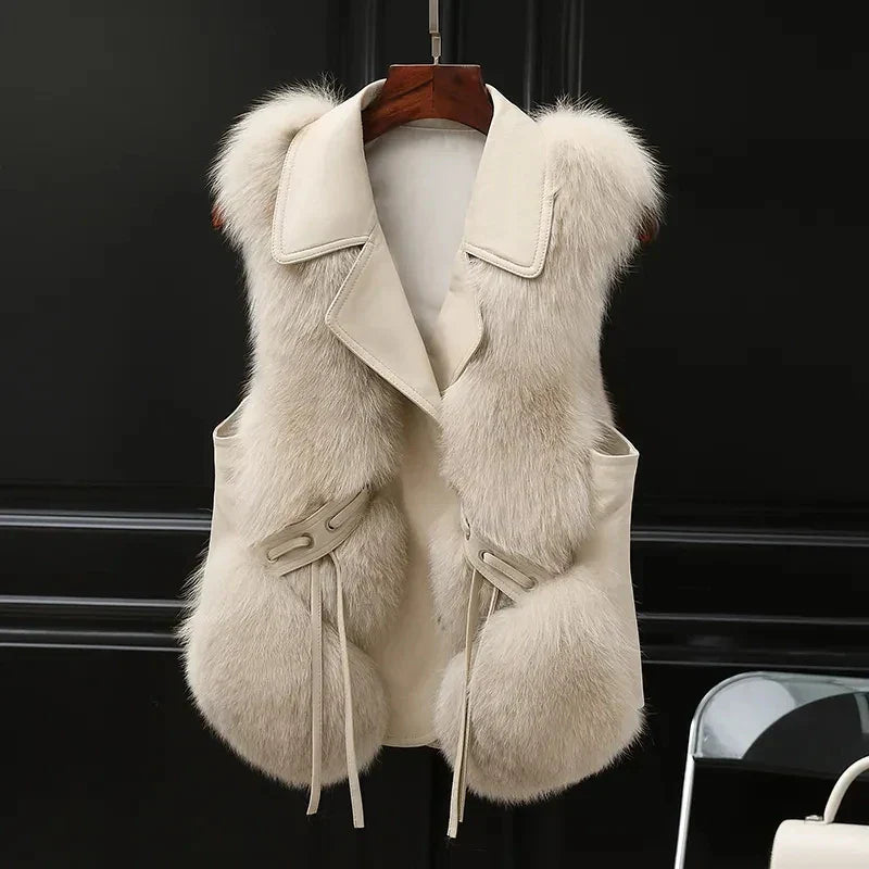 Gilet Femme Hiver Doux et Élégant sans Manches - PanierRoyale