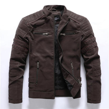 Veste Moto Homme Cuir Éclair Classique et Élégante